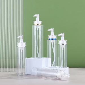 Botella Redonda de Plástico PET Blanca de 100ml, 200ml, 300ml con Bomba Dosificadora para Envasado de Gel de Ducha, Loción Corporal y Champú, con Cabeza Acrílica - Product Image 6