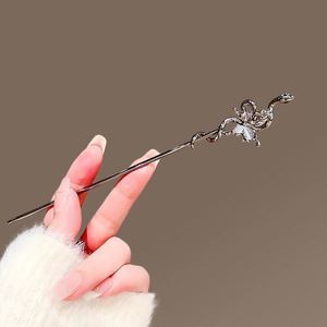 Palillo para el Cabello con Forma de Serpiente y Rosa, Estilo Chino, para Mujer, con Borla Vintage, Accesorios para el Cabello Hanfu - Product Image 1