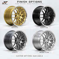 Jantes forgées 6061-T6 à rayons fendus dorés avec lèvre chromée, finition or poli concave, 18-22 pouces, 5x112 5x114.3 pour BMW Audi Mercedes-Benz