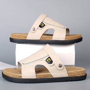 Sandales de plage pour hommes, mode estivale, à double bride et à enfiler, avec semelle extérieure en <span class=keywords><strong>cuir</strong></span> spatial mat et EVA - Product Image 3