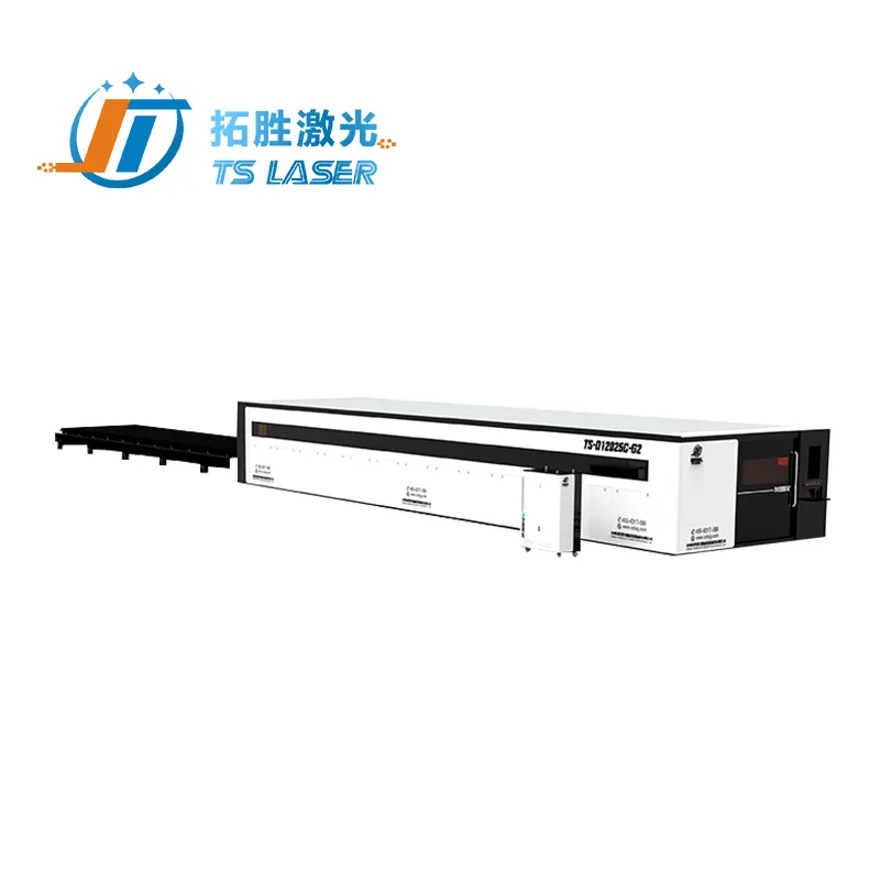Tuosheng auto industrial cubierta cerrada CNC máquina de corte por láser de fibra de metal mesa de intercambio para chapa