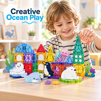 Tuiles magnétiques 3,75 cm, mini-ensemble de voyage, boîte en métal, blocs de construction magnétiques, jouet éducatif portable pour les tout-petits, les enfants, les garçons et les filles
