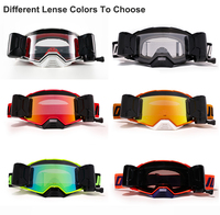 Lunettes de motocross personnalisées à déchirement rapide (OTG) avec verres polarisés, légères et sangle réglable pour la course et les sports.