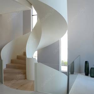 Escalera <span class=keywords><strong>de</strong></span> Caracol curvada para interiores, decoración moderna <span class=keywords><strong>de</strong></span> lujo para el hogar, <span class=keywords><strong>escaleras</strong></span> <span class=keywords><strong>de</strong></span> madera, viga lateral doble, <span class=keywords><strong>escaleras</strong></span> personalizadas - Product Image 6