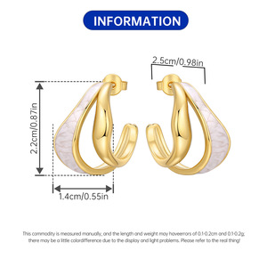 Pendientes de media aro elegantes que no se desvanecen, pendientes de diseño original y único. - Product Image 2