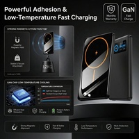 Batterie externe sans fil magnétique mince et moderne 10000mAh, charge rapide portable 15W, batterie externe métallique sans fil 5000mAh