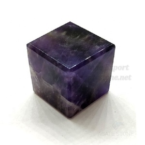 Figura de Cubo de Amatista Pulida Artesanal al por Mayor, Piedra de Ágata de la India, Decoración Feng Shui de Energía Positiva para el Éxito - Product Image 1