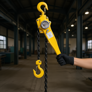 Paranco a Catena Manuale da 3/4 Tonnellate, Catena da 10 Piedi, Strumento di Sollevamento Industriale, Costruzione in Metallo Giallo - Product Image 2