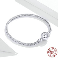 Nouveau bracelet minimaliste en argent sterling S925, chaîne serpent basique, plaqué or blanc, vente en gros d'usine