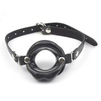 Gros bâillon oral Bdsm Bondage sangle sur caoutchouc cuir bouche ouverte Oral bande Bondage contraintes Femdom esclave Bondage métal Sm jouets