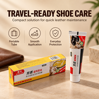 Hei Niu Crème à cirer les chaussures noire transparente visible en tube, contrôle des résidus, nettoyage facile, gestion pratique du stock