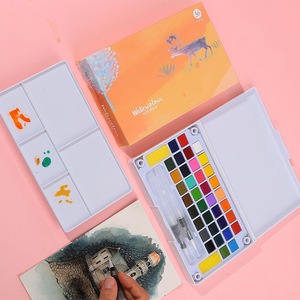 HCHWENH Ensemble de poudre de peinture aquarelle solide pour débutants Fine Art Painting Medium <span class=keywords><strong>sur</strong></span> papier Color Box - Product Image 3