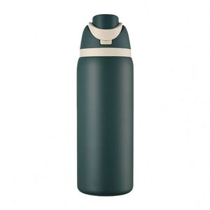 Nouvelle tasse isotherme écologique en acier inoxydable 304 avec couvercle à ressort, bouteille sport sous vide de 32 oz pour usage extérieur - Product Image 2