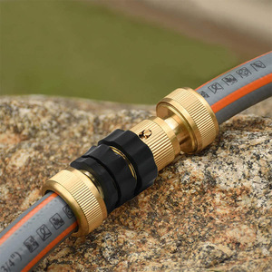 Raccords rapides pour tuyau d'arrosage 3/4 po en laiton, ensemble mâle-femelle pour irrigation, tuyau en vrac - Product Image 4
