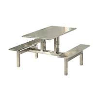 Ensemble table et chaises pliantes en acier inoxydable pour cafétéria scolaire et restaurant, sièges multi-personnes pour les commerces à service rapide