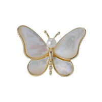 Nouveau modèle naturel nacre chrysalide perle papillon broche élégant pardessus costume broche personnalité broche
