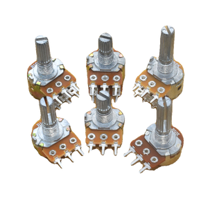 Potentiomètre B10K 50K 100K à 6 broches et 3 broches avec interrupteur, axe spiralé rond pour le contrôle du volume des amplificateurs et des haut-parleurs - Product Image 1