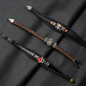 Accessoires Anime - Bracelet multi-couches en cuir tressé vintage avec hologramme, motif Pirate <span class=keywords><strong>King</strong></span> Attack Giant - Product Image 2