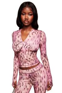 Floralcharet الخريف الشارع عارضة ليوبارد طباعة سحاب طويل الأكمام سترة السراويل الطويلة <span class=keywords><strong>2</strong></span> قطعة مجموعة - Product Image 2