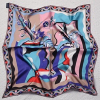 Foulard carré 100 % soie de mûrier pour femme 65x65cm, foulard imprimé en twill, bandana en soie personnalisé avec logo, vente en gros