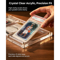 Étui magnétique en acrylique transparent à 12 emplacements pour cartes gradées, présentoir pour cartes gradées P-SA