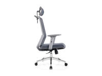 Silla de Oficina Ergonómica con Soporte Lumbar, Reposacabezas de Malla Transpirable, Silla de Escritorio para Computadora, para Reuniones de Personal y Capacitación