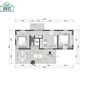 Maisonnette préfabriquée modulaire <span class=keywords><strong>de</strong></span> luxe en alliage d'aluminium, fabriquée en Chine, avec cuisine et salle <span class=keywords><strong>de</strong></span> bain. - Product Image 6