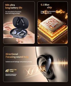 Auriculares Inalámbricos Q102 con Gancho para la Oreja, Sonido Envolvente Direccional, Tecnología de Transmisión y Mezcla, Auriculares Bluetooth para Deportes y Oficina - Product Image 2