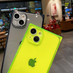 Custodia per telefono in TPU morbido traslucido giallo Neo a tinta unita per <span class=keywords><strong>iPhone</strong></span> 17 Air 16 15 14 13 <span class=keywords><strong>Pro</strong></span> Max, <span class=keywords><strong>cover</strong></span> quadrata effetto cristallo - Product Image 4