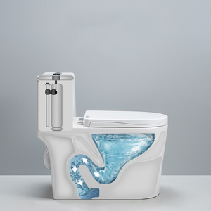 Nouvelle toilette monobloc en céramique avec siphon en S et abattant intégré - Product Image 3