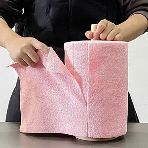 Lingettes de nettoyage réutilisables en microfibre en gros, 1 rouleau de 20 feuilles, chiffon de cuisine domestique pour sols, voitures, vaisselle, serviette en papier - Product Image 1