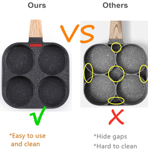 Sartén para huevos antiadherente de mármol ecológico, cocina de <span class=keywords><strong>aluminio</strong></span> para hornear y cocinar en casa - Product Image 4