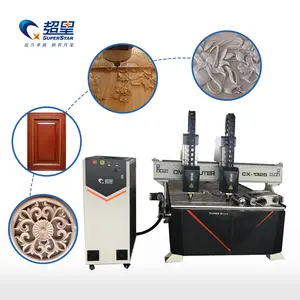 Trung Quốc Jinan 3 trục gỗ 1300mm x 2500mm đa đầu chế biến gỗ khắc CNC Router máy