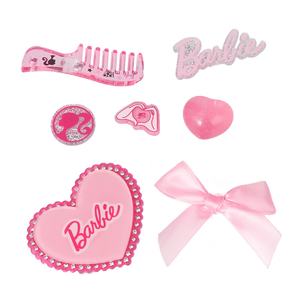 MINISO Série <span class=keywords><strong>Barbie</strong></span> Peigne rose miniature et accessoires pour chaussures ajourés avec décorations en forme de cœur et de nœud pour pantoufles - Product Image 6