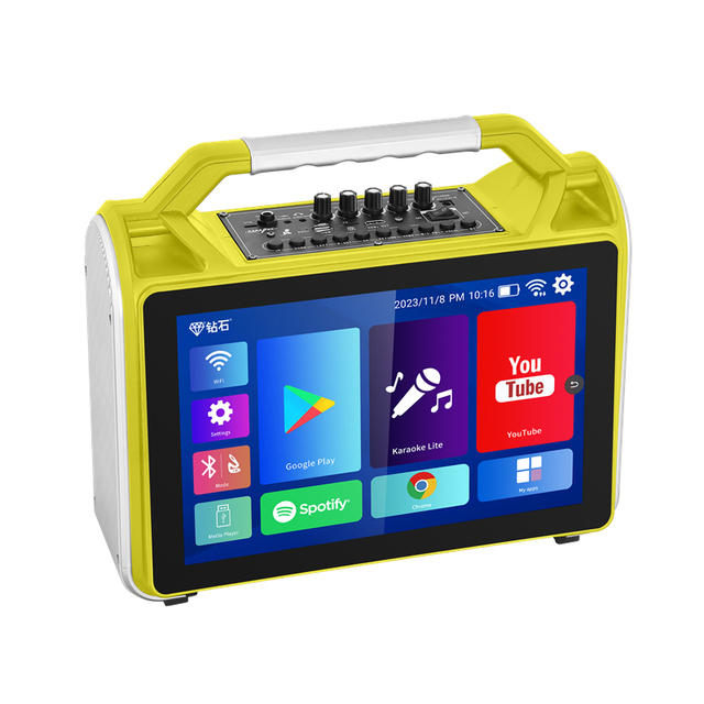 Top Seller 4'' Woofer 2-Way Professional All-in-One Android 12 Karaoke System Wireless Touch Screen Jukebox Home Karaoke Machine