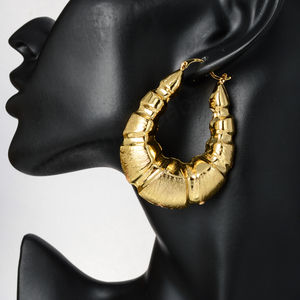 Pendientes de Aro Grandes de Cobre de Alta Calidad con Baño de Oro de 14K para Mujer, Estilo Hip Hop, Personalizables, Ideales para Bodas y Fiestas - ¡Gran Venta Africana! - Product Image 4