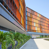 Façade extérieure de maison moderne, panneaux de mur-rideau en aluminium de luxe pour centre commercial