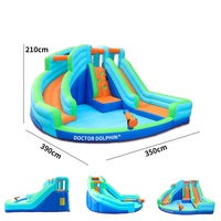 Toboggan aquatique gonflable d'été pour enfants avec château gonflable et toboggan, en PVC, capacité 500 kg
