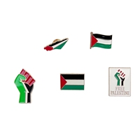 Broche drapeau national Palestine Libre en alliage de zinc plaqué, design poing créatif, accessoire de revers