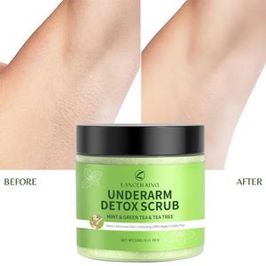 Exfoliante Corporal de Té Verde Menta Personalizado, Exfoliante de Árbol de Té para Axilas, Iluminador, Detox, 100% Vegano, Cruelty Free - Product Image 1