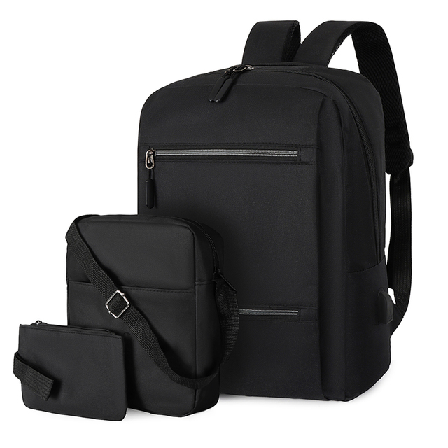MARKSMAN Comfortable Shoulder Backpack USB Interface Design Student Backpack Nylon Cloth Backpack