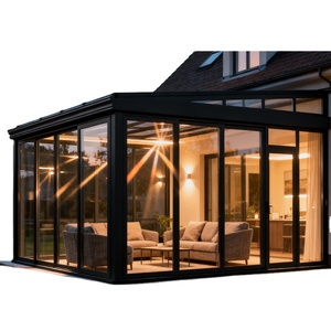 All Season Aluminum <strong>Sunroom</strong> Double Glazed Windproof &amp; Heat Insulated Outdoor Glass House for Garden <strong>Dining</strong> or Coffee Areas - Product Image 6
