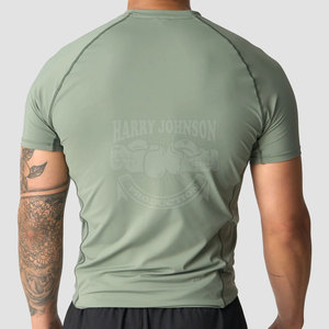Camiseta Deportiva de Manga Corta para Hombre Harry Johnson, Corte Ajustado, Secado Rápido, con Logotipo Frontal, Diseño Sólido, Cuello Redondo, Poliéster, para Gimnasio - Product Image 3