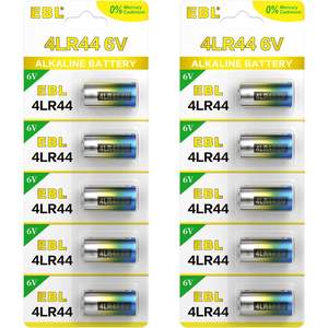 Pilas Alcalinas para Automóvil EBL de 6 Voltios 4LR44, Paquete de 10 Pilas para Collar de Perro, Modelos 476A/PX28A/A544/K28A/L1325 - Product Image 5