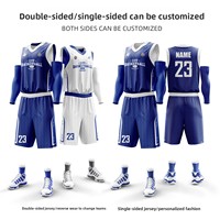 Tenue de basketball double face pour homme, uniforme d'équipe de compétition et d'entraînement pour adulte, impression numérique par sublimation, taille XL