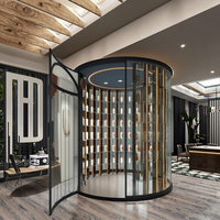 Meuble Bar Moderne de Luxe à Température Contrôlée, Cave à Vin en Verre, Forme Personnalisée, en Acier Inoxydable pour la Maison