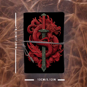 A6 buku catatan sekolah buatan tangan Ideal untuk Departemen Musik Universitas bagus untuk analisis skor dan log latihan dengan Dragon merah Coi - Product Image 4