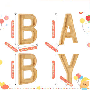 Best-seller Plateaux créatifs en bambou lettres anglaises Planches de <span class=keywords><strong>charcuterie</strong></span> Fruits secs Snack Dim Sum Assiette d'affichage Assiette à bonbons Biscuit - Product Image 4