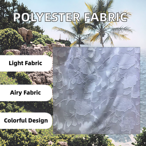 Tissu en mousseline de soie Jacquard 100% polyester, grande fleur coupée à la pointe, pyjamas pour dames, rideau de doublure en écharpe, le plus populaire - Product Image 2