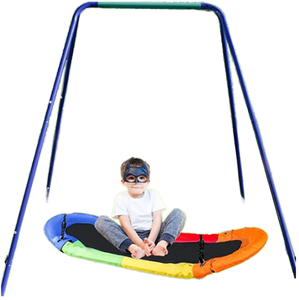 Ensemble de balançoires robustes en alliage pour enfants, avec balançoire à bascule et toboggan, pour l'intérieur et l'extérieur, idéal pour jardin, maison, école et aire de jeux - Product Image 1